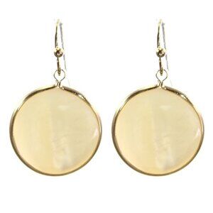 Stylish Gold and Cream Dangle Earrings